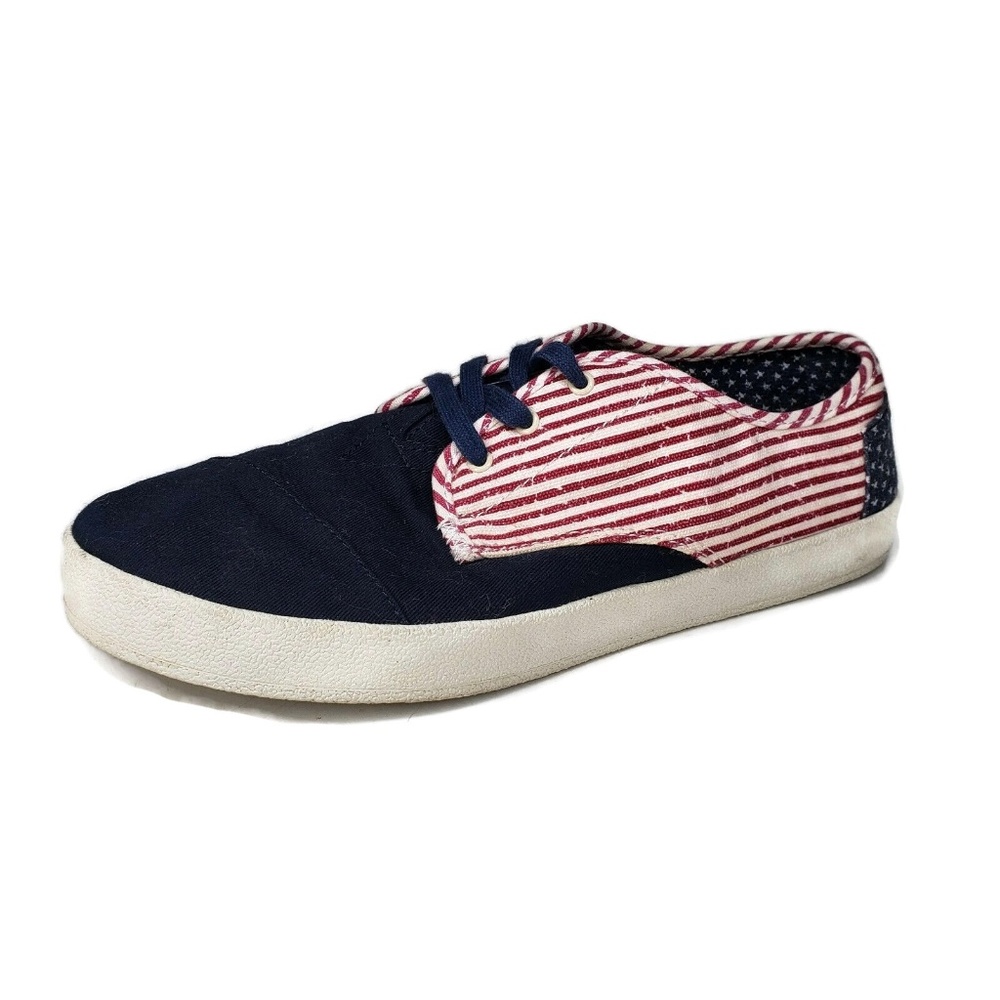 Toms Flag Canvas Sneakers Paseo Americana Sz 8.5